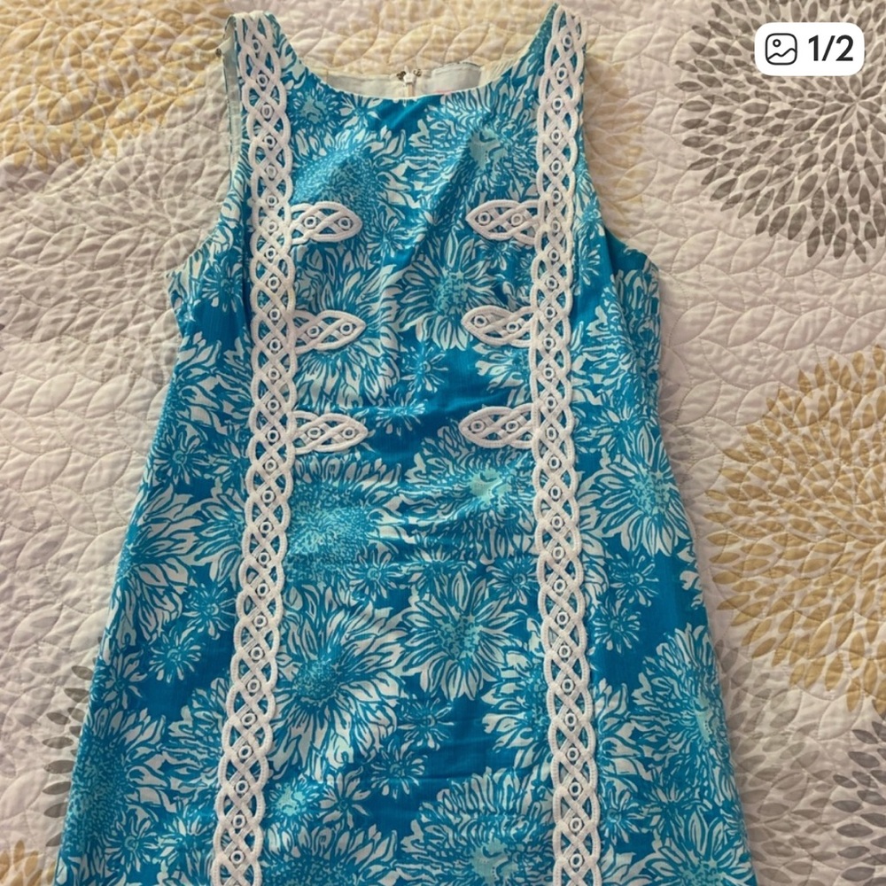 Lilly Pulitzer Blue and White Patterned Dress